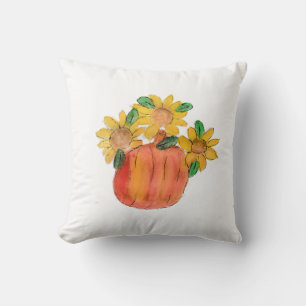 Coussin Fleurs de soleil jaunes citrouilles