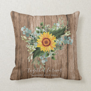 Coussin Fleurs de soleil rustiques Eucalyptus Leaf