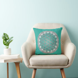 Coussin FLEURS DE VIE - Géométrie Sacrée Lumière 2