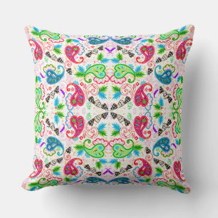 Coussin Fleurs décoratives très colorées motifs