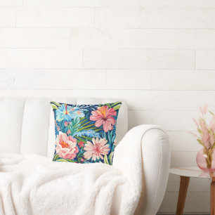 Coussin Fleurs d'été Motif floral tropical joli
