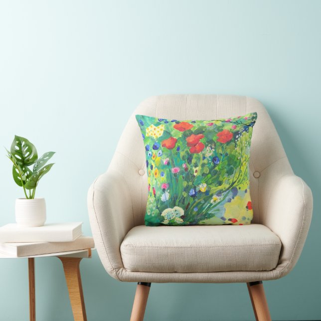 Coussin Fleurs d'été, poppys (Chaise)
