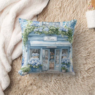 Coussin Fleurs d'hortensia aquarelle