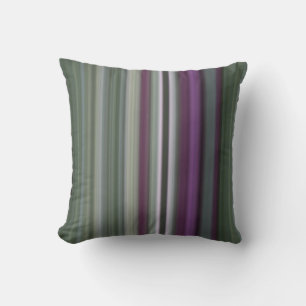 Coussin Fleurs d'ombre rayure violette et verte