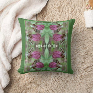 Coussin Fleurs d'orchidées rose Lady Slipper Personnalisée