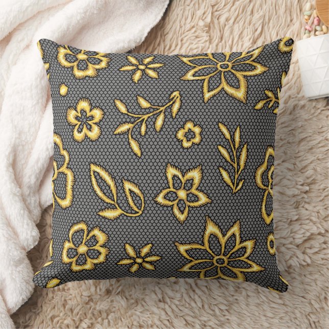 Coussin Fleurs dorées  (Couverture)