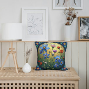 Coussin Fleurs en Verre Coloré