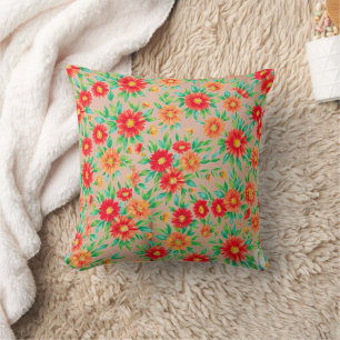 Coussin "Fleurs ensoleillées" - Dessus de table tissé flor