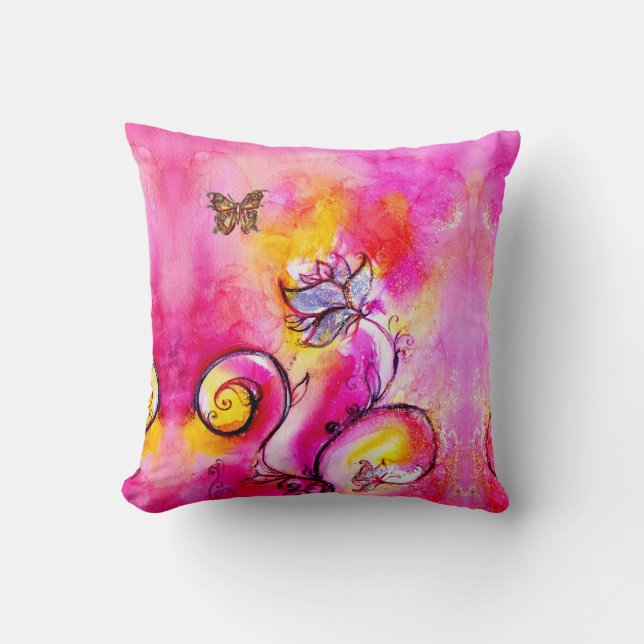COUSSIN FLEURS ET BUTTERFLITS BLANCS (Recto)