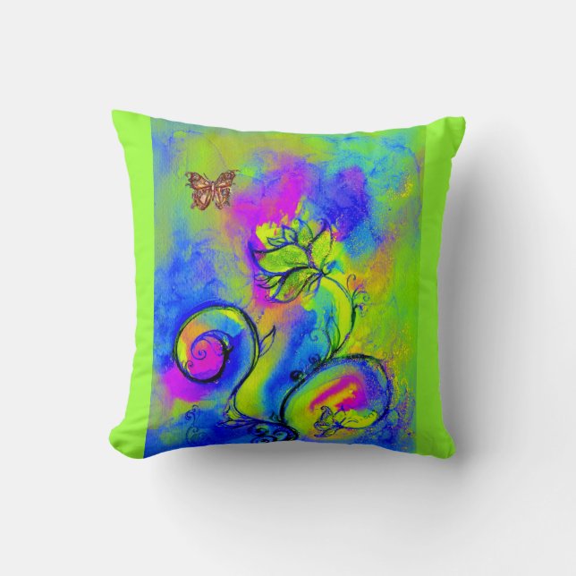 COUSSIN FLEURS ET BUTTERFLITS BLANCS (Recto)