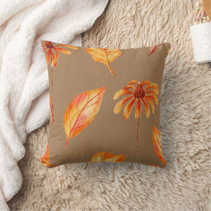 Coussin Fleurs et feuilles d'automne