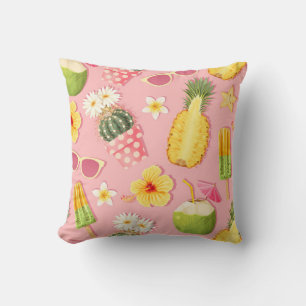 Coussin Fleurs et fruits exotiques vintage sans couture mo