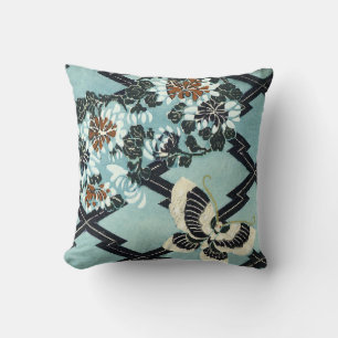 Coussin Fleurs et papillon