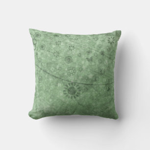 Coussin Fleurs et papillons Aqua Retro Abstraits