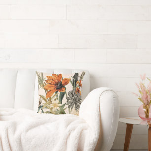 Coussin Fleurs Exotiques pour Décoration Saisonnière de la