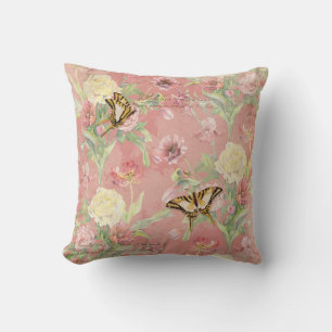 Coussin Fleurs florales d'iris rose de tulipe de pivoine
