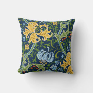 Coussin Fleurs florales : Vert foncé Vintage