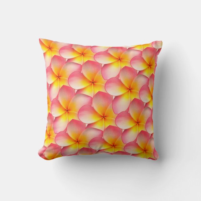 Coussin Fleurs Frangipani Plumeria (Recto)