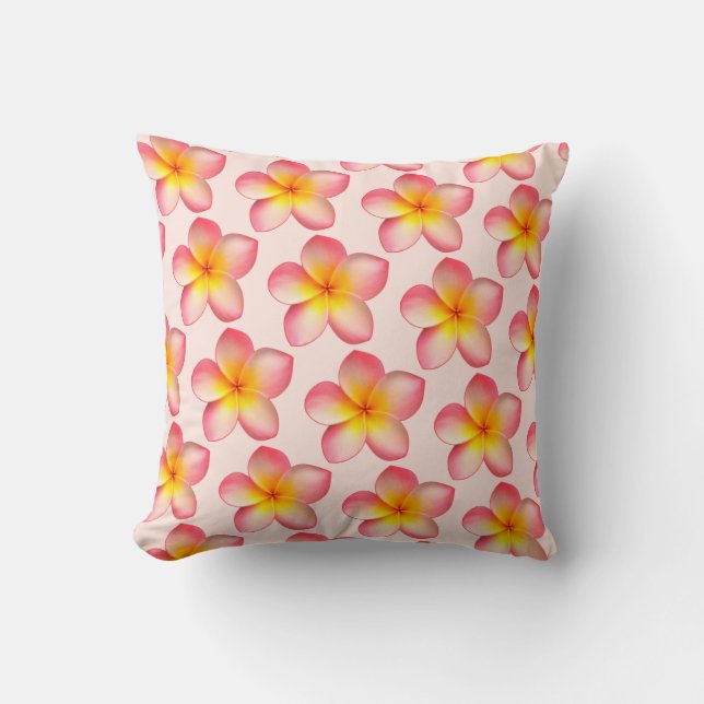 Coussin Fleurs Frangipani Plumeria Jeu d'oreiller (Recto)