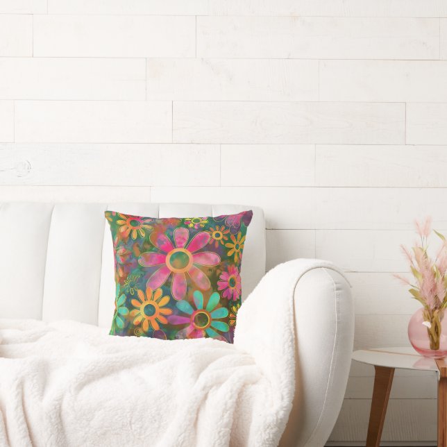Coussin Fleurs funky Rétro (Canapé)