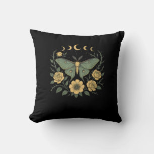 Coussin Fleurs Goblincore Moth et Papillon Cottagecore