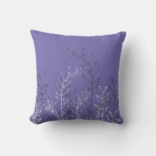 Coussin Fleurs Gris Élégantes sur le bleu de la fenêtre
