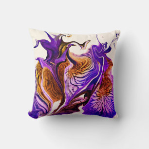 Coussin Fleurs Iris Violettes / 1974 /