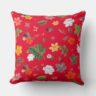 Coussin Fleurs jaunes et roses blanches 13