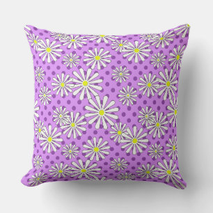 Coussin Fleurs marguerites blanches sur un arrière - plan