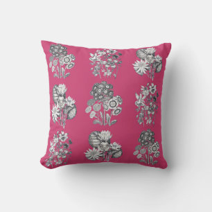 Coussin Fleurs monochromes sur cerise arrière - plan