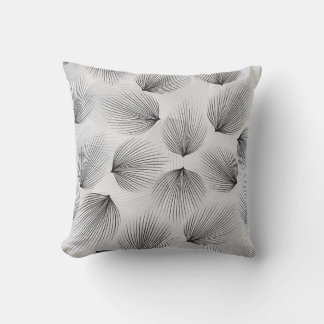 Coussin Fleurs noires Abstraites : Elégance Grise.