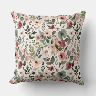 Coussin Fleurs peintes à la main dans l'élégance moderne d