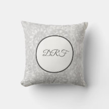 Fleurs peintes gris tendance avec Monogramme