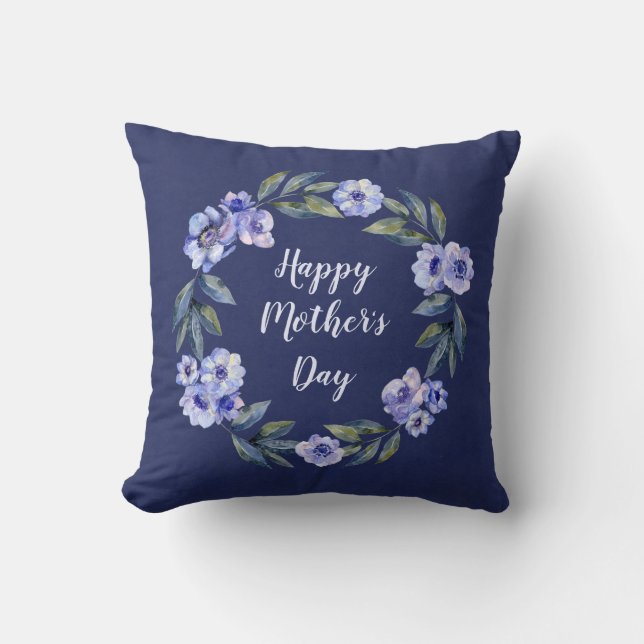 Coussin Fleurs personnalisées de la fête des mères (Recto)