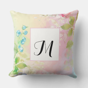 Coussin Fleurs printanières - Aquarelle Pastel Personnalis