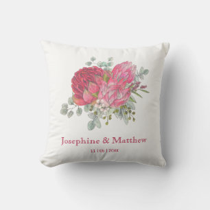 Coussin Fleurs Protea et Mariage Waratah