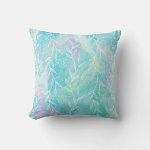 Coussin Fleurs rose pâle Foliage Feuille Botanique