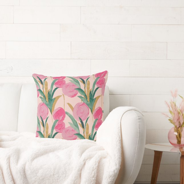 Coussin Fleurs roses (Canapé)