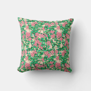 Coussin Fleurs roses, arrière - plan corallien mou