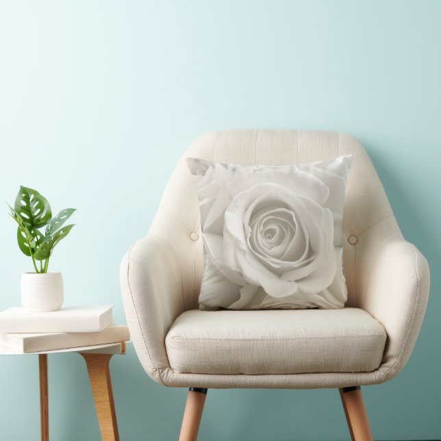 Coussin Fleurs | Roses blanches (Chaise)