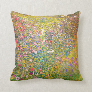 Coussin Fleurs roses de Gustav Klimt