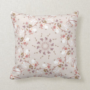 Coussin Fleurs roses délicates