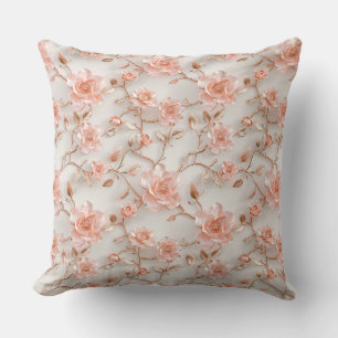 Coussin Fleurs roses élégantes