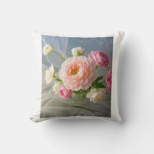 Coussin Fleurs roses élégantes et élégantes, épicées