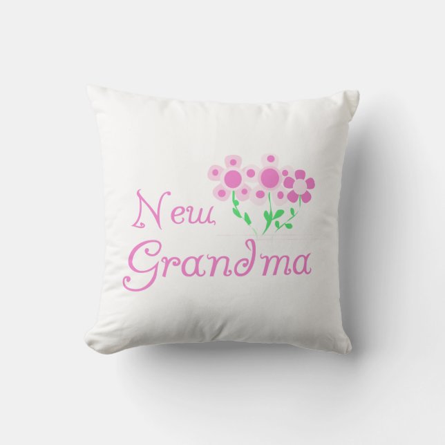 Coussin Fleurs roses Nouveaux cadeaux grand-mère (Recto)