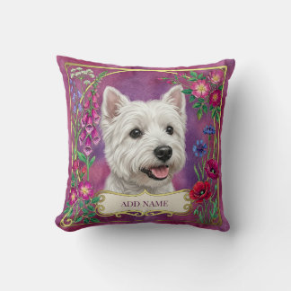 Coussin Fleurs Roses personnalisé pour Chien West 
