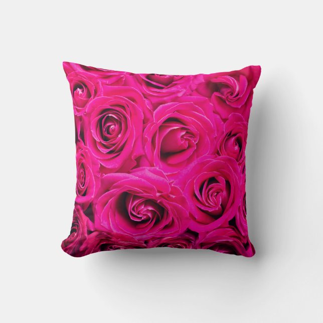 Coussin Fleurs roses rose arrière - plan (Recto)