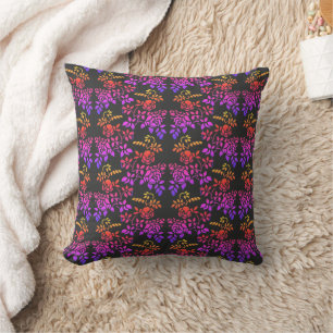 Coussin Fleurs Roses tendues Motif Couleurs Abstraites