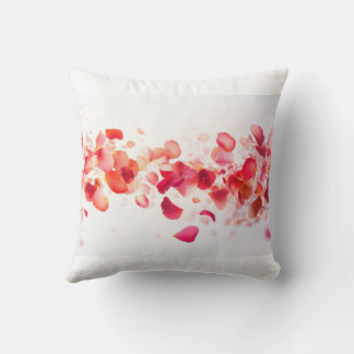 Coussin fleurs rouges