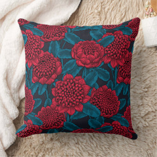 Coussin Fleurs rouges de waratah